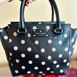 Leather Kate Spade polka dot tote